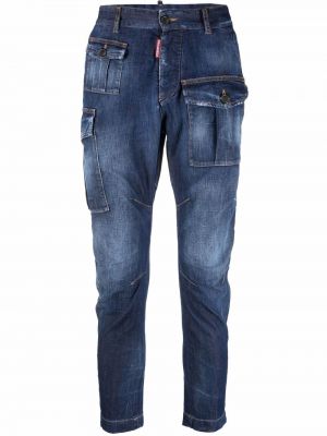 Slank lav midje cargo jeans Dsquared2 blå