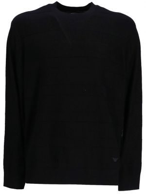 Vuneni džemper s okruglim izrezom Emporio Armani crna
