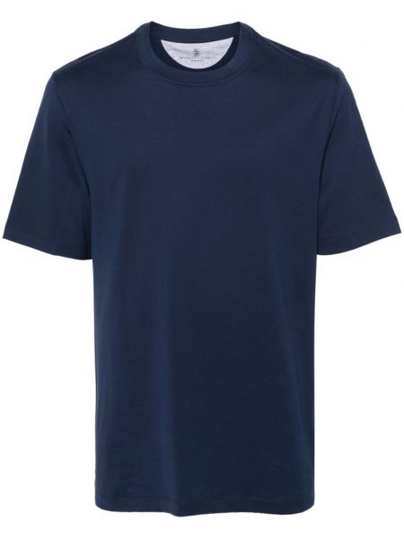 Bavlnené tričko Brunello Cucinelli modrá