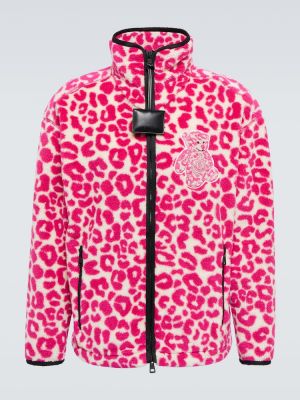 Jakna s potiskom z leopardjim vzorcem Moncler Genius roza
