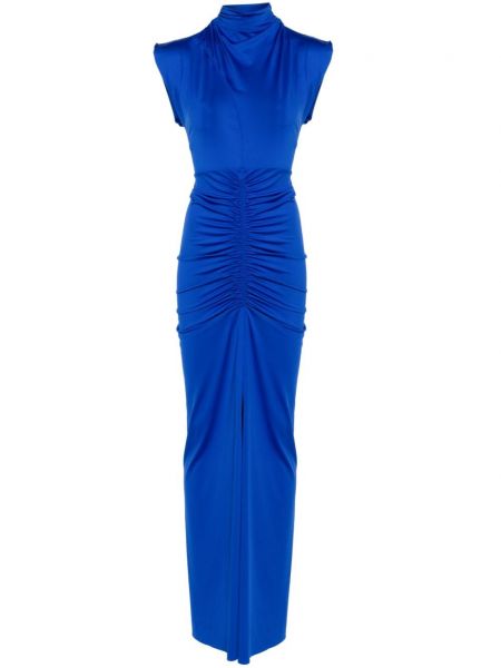 Džerzej koktejlkové šaty Victoria Beckham modrá