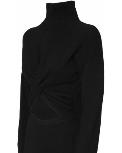 Vlněné midi šaty Giambattista Valli černé