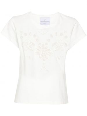 Βαμβακερή μπλούζα με κέντημα Ermanno Scervino λευκό