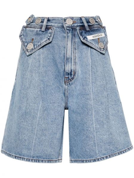 Kratke jeans hlače z gumbi Kimhekim