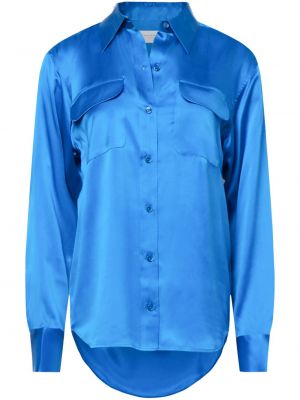 Svilena srajca Equipment modra