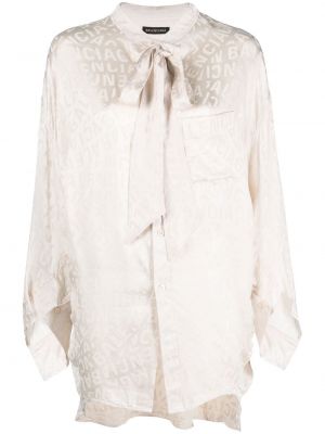 Bluză din jacard Balenciaga alb