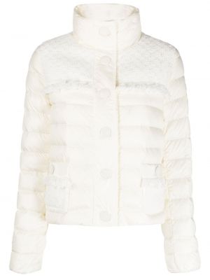 Chaqueta de plumas con cremallera Moncler blanco