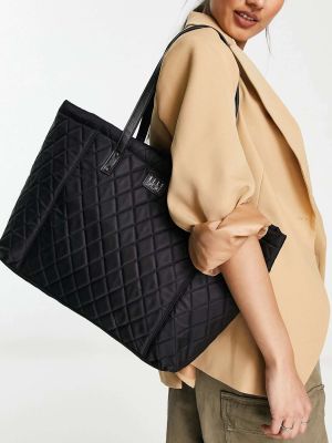 Черная стеганая сумка-тоут Elle