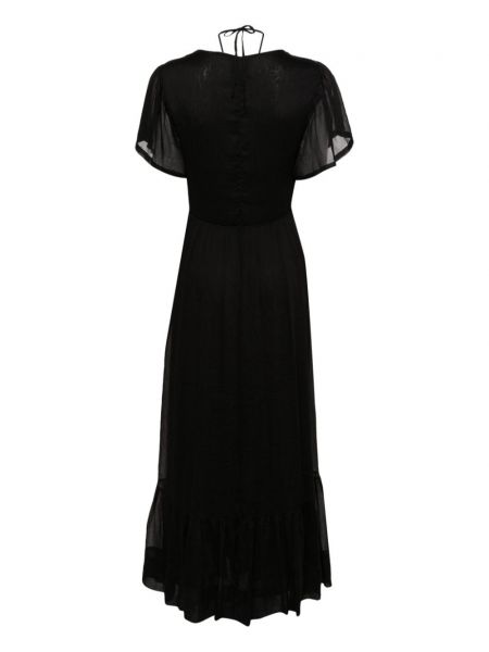 Krepové dlouhé šaty Isabel Marant černé