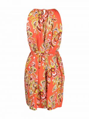 Šaty s potiskem s abstraktním vzorem Pucci oranžové