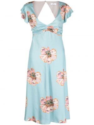 Φλοράλ φόρεμα με σχέδιο με λαιμόκοψη v Ps Paul Smith μπλε
