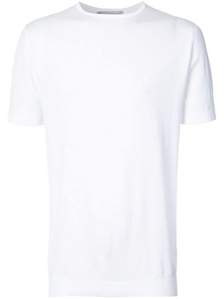 T-shirt di cotone John Smedley bianco
