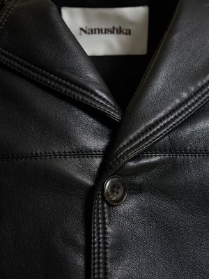 Kožená bunda Nanushka černá