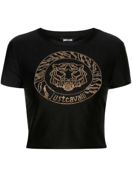 Marškinėliai su karoliukais su tigro raštu Just Cavalli