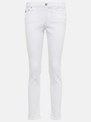 Slim fit kitsa lõikega teksapüksid Ag Jeans valge