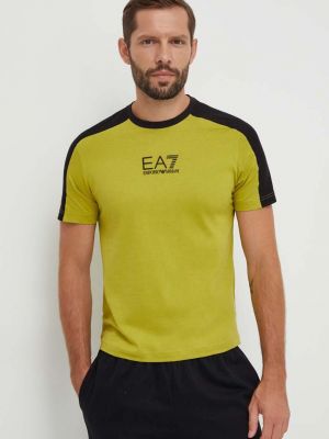 Bavlněné tričko Ea7 Emporio Armani zelené