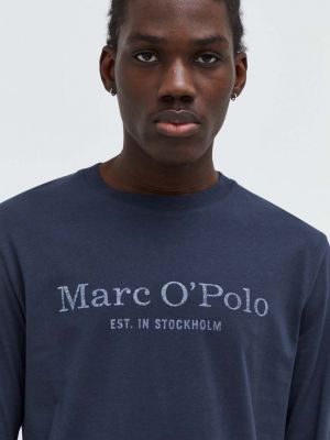 Pamučna polo majica sa dugačkim rukavima Marc O'polo plava