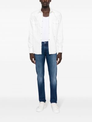 Haftowana koszula jeansowa Jacob Cohen biała