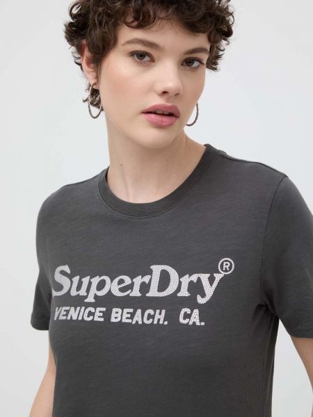 Bombažna majica Superdry siva