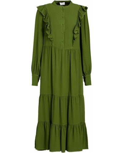 Сатиновое платье миди Ghost London, зеленое