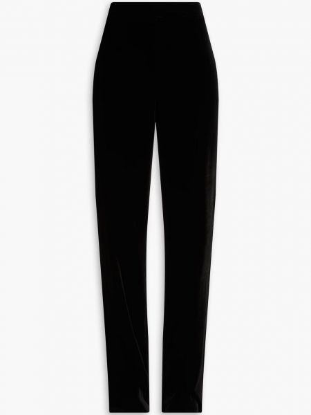 Черные бархатные прямые брюки Boutique Moschino
