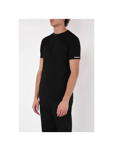 Camiseta de algodón con estampado Dsquared2 negro