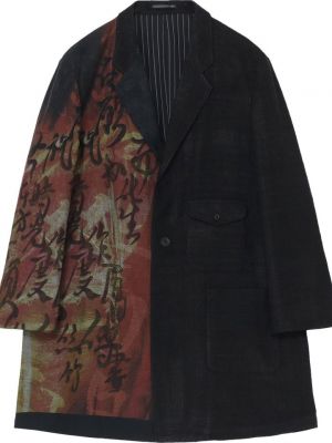 Джинсовая куртка с принтом Yohji Yamamoto черная