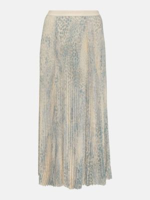 Plisované midi sukně s potiskem Balenciaga béžové