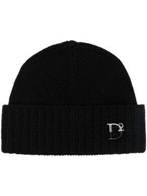 Pletená čiapka Dsquared2 čierna