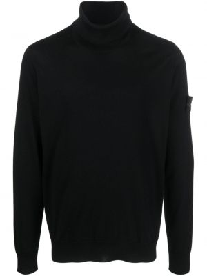 Pull col roulé en laine col roulé Stone Island noir