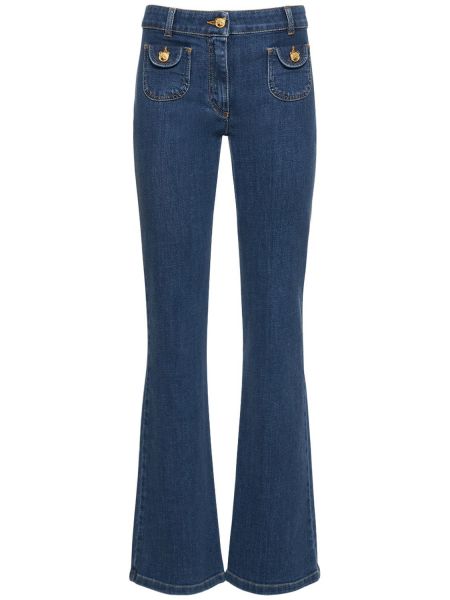 Jeans taille basse large Moschino bleu