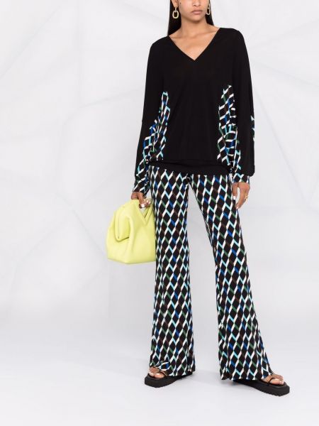 Pantalones con estampado con estampado geométrico Dvf Diane Von Furstenberg negro