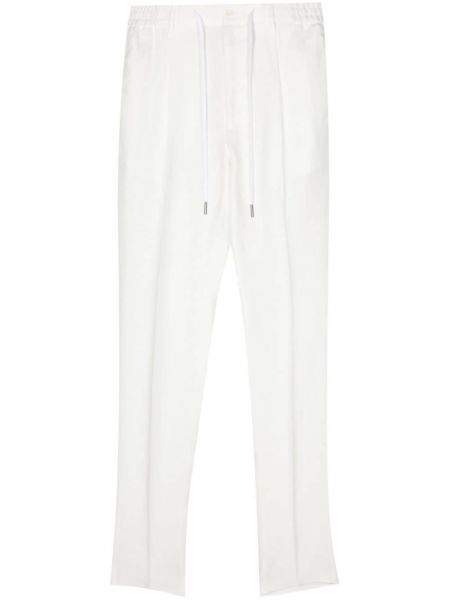 Pantalon chino en lin slim Tagliatore blanc