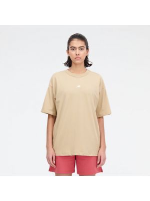 Oversize t-shirt aus baumwoll New Balance braun