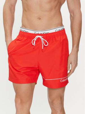 Priliehavé šortky Calvin Klein Swimwear červená