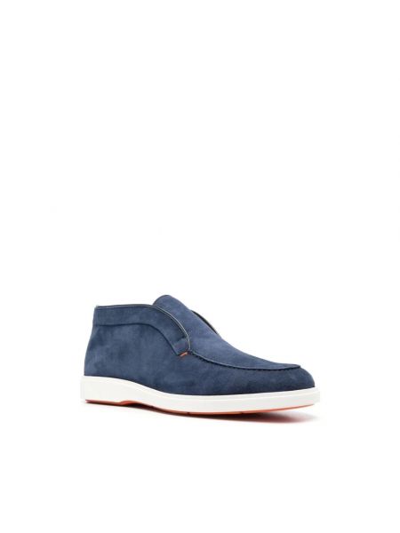 Leder loafers Santoni blau