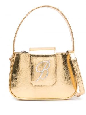 Δερμάτινη τσάντα shopper Blumarine χρυσό