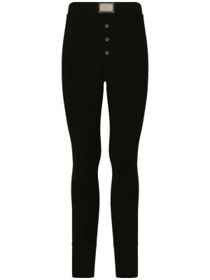 Vlněné kalhoty Dolce & Gabbana černé