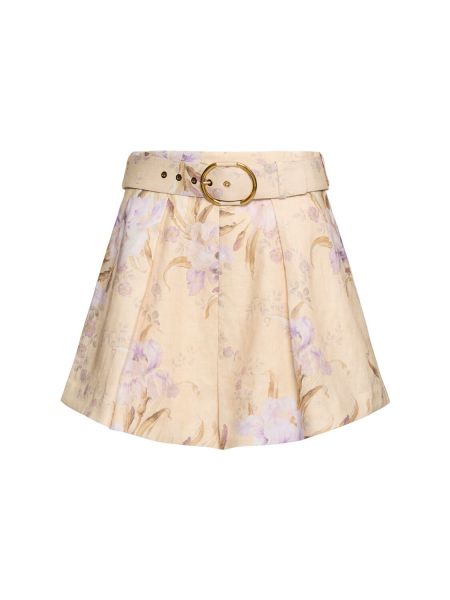 Plisserade shorts i linne Zimmermann beige