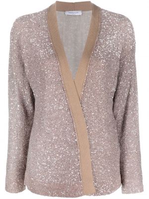 Cardigan con paillettes Fabiana Filippi beige