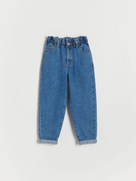 Zateplené voľné džínsy Reserved modrá