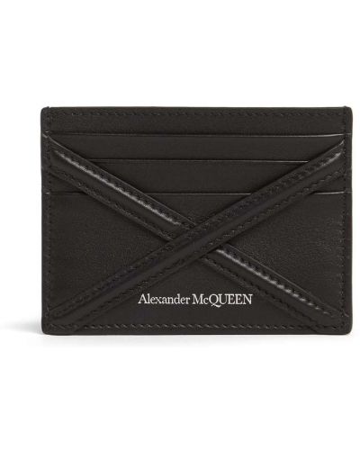 Kožená kožená peňaženka Alexander Mcqueen čierna