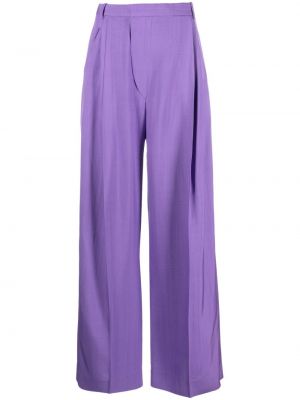 Plisované kalhoty Victoria Beckham fialové