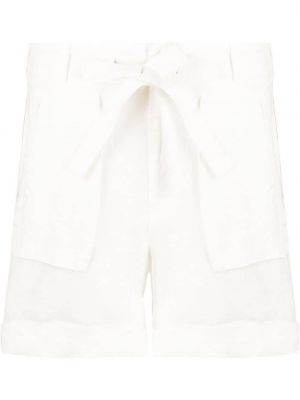 Lininiai medvilninės siuvinėtos kargo šortai Polo Ralph Lauren balta