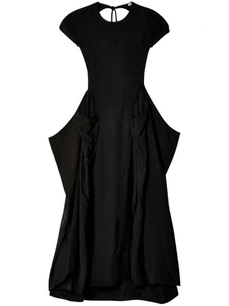 Μάξι φόρεμα ντραπέ Loewe μαύρο
