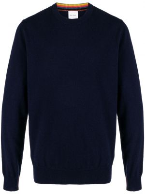 Kašmírový sveter s okrúhlym výstrihom Paul Smith modrá