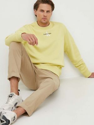 Суитчър с апликация Calvin Klein Jeans зелено