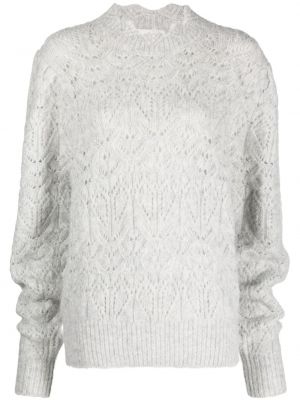 Pull en tricot à manches bouffantes à motif étoile Marant étoile gris