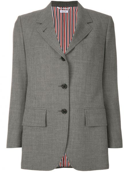 Kabát relaxed fit Thom Browne šedý