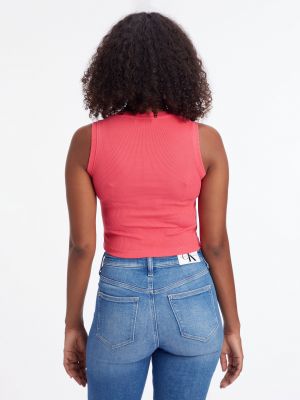 Crop top Calvin Klein Jeans růžový